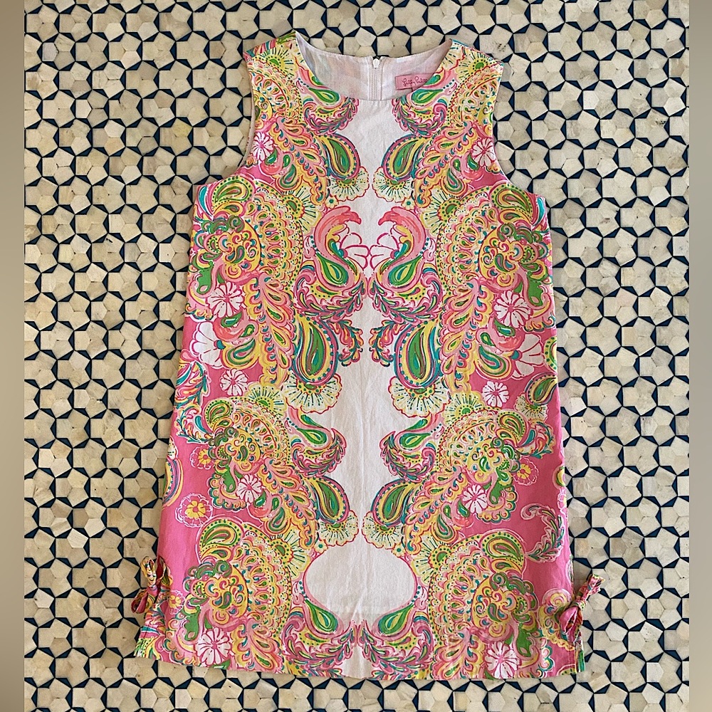 Lilly Pulitzer Girls Floral Paisley Shift Dress size 10